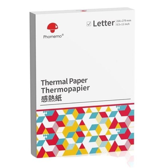Phomemo Letter Thermal Printer Paper M08F , MT800/MT800Q 8.5" x 11", 200 Sheets - Picture 1 of 5